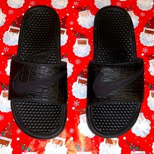 Nike slides, all black, size 9
